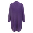 thumbnail image 4 of larppty Womens Open Front Cardigan Waffle Knit Long Sleeve Sweaters Tops Fall Coat Outerwear with Pockets (Purple, L), 4 of 9