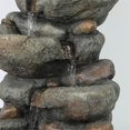thumbnail image 4 of LuxenHome Gray Resin Rock Cascading Water Outdoor Fountain, 4 of 8