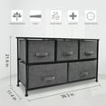 thumbnail image 3 of Bigroof Wide 5 Drawer Dresser Storage Organizer, Fabric Drawers Closet Shelves for Bedroom Nursery Closet TV Stand Steel Frame Wood Top with Fabric Bins for Clothing Blankets, 3 of 5