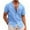 Blue, variant on NSLGXD Mens Short Sleeve Linen Cotton Shirts Solid Color Spread Collar Fishing Tees Casual Button Down Shirts Summer Beach Tops for Men 2025