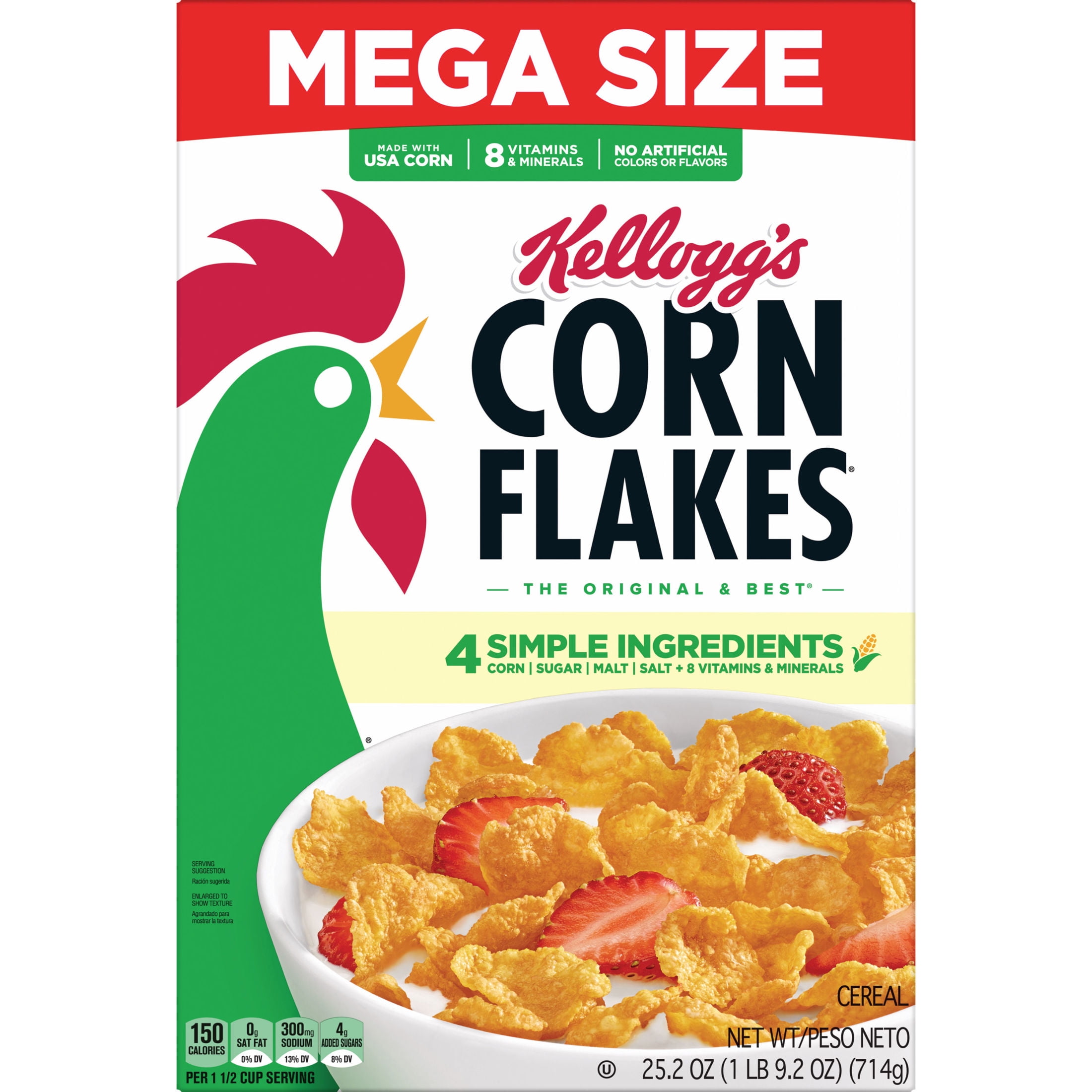 Kellogg's Corn Flakes Original Breakfast Cereal Mega Size Box
