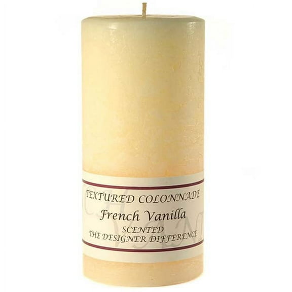 3 Pcs, Textured 3x6 French Vanilla Pillar Candles 3 in. diameterx6.25 in. tall