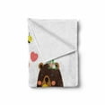 thumbnail image 2 of Bear Soft Flannel Fleece Blanket, Forest Party with Grizzly Bears and Bees Having Fun Love Eating Honey Gratitude Theme, Cozy Plush for Indoor and Outdoor Use, 50" x 60", Dark Brown, by Ambesonne, 2 of 6