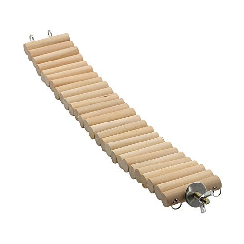 GNB PET Natural Wood Bridge for Small Animal, Dwarf Hamster, Mice, Gerbil, Chinchilla, Chipmunk, Flexible Suspension Ladder B