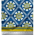 thumbnail image 3 of oneOone Georgette Viscose Blue Fabric Geometric Panel Fabric For Sewing Printed Craft Fabric By The Yard 42 Inch Wide, 3 of 3