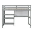 thumbnail image 3 of Nestfair Gray Twin Size Wooden Loft Bed with Shelves, Desk and Writing Board, 3 of 9