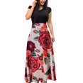 thumbnail image 1 of Tralilbee Robe Longue Imprimée pour Femme Pièce Florale Col Rond Banquet Mode Élégante Robe Moulante Moderne Aguichant Grande Taille, 1 of 3