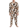 thumbnail image 3 of Daiia Cow Tie Dye for Men's Long-Sleeved Pajama Set – Soft & Comfortable Sleepwear Button-Up Pajamas Cozy Lounge Wear-X-Large, 3 of 7