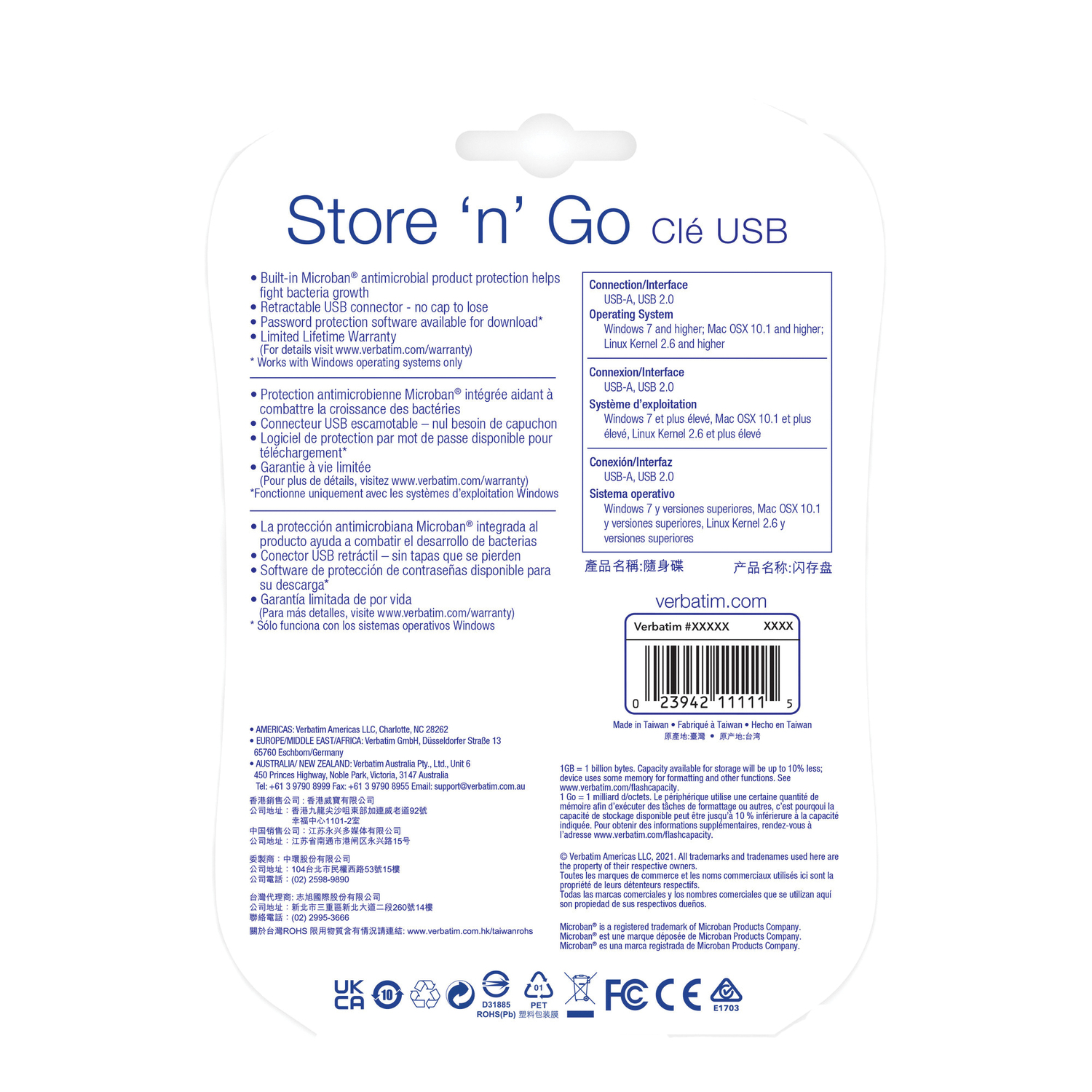 Verbatim Store ‘n’ Go USB-A Flash Drives, 3 Count (32 GB)