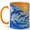 Orange, variant on Leaping Dolphins 11oz Ceramic Mug, Sunny Ocean Coffee Cup