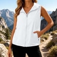 thumbnail image 4 of Qicasul Womens Hooded Breathable Vest Lightweight Outdoor Sleeveless Jacket UV Protection Summer Travel,White,SIZE:L, 4 of 6