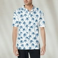 thumbnail image 2 of CCRFTGI Mens Hawaiian Shirt Athletic Cotton Short Sleeve Polo Shirts Summer White Shirts for Men Beach Palm Trees Graphic Button Down T Shirt,White 3XL, 2 of 5