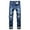 Navy, variant on Tejiojio Men's and Big Men's Relaxed Fit Men Zipper Closure Solid Washed Stretch Casual Trousers Ripped Jeans