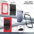 thumbnail image 7 of ELEHOLD Rugged Hybrid Case For Samsung Galaxy Tab A11 2025 8.7-inch, with Built-in Kickstand 360° Rotating Handstrap Crossbody Shoulder Strap Shockproof Heavy Duty Case, Red+Black, 7 of 7