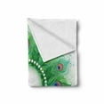 thumbnail image 2 of Peacock Mandala Soft Flannel Fleece Throw Blanket, Tropical Look Green Tone Holistic Design of Peafowl Tail Feathers, Cozy Plush for Indoor and Outdoor Use, 50" x 70", Multicolor, by Ambesonne, 2 of 6