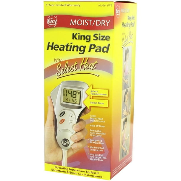 Cara Heating Pad Moist/Dry King Size With Select Heat 1 Each (Pack of 6