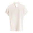 thumbnail image 7 of vigerkar Women's Dressy Business Casual Blouses Short Sleeve Tops Summer Outfits Pleated Work Shirts (White, XXL), 7 of 7