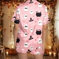 thumbnail image 6 of Women'S Pajama Sets Halloween Two Piece Women Silk Pajamas Set Pumpkin Ghost Printed Button Down Short Pajama Set For Women Lounge Sets Halloween Womens Pjs, 6 of 7