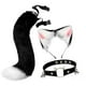 thumbnail image 5 of Conjunto de orejas y cola de gato y zorro, disfraz de animal para cosplay, ideal para cumpleaños y Halloween. Blanco y negro, 5 of 9