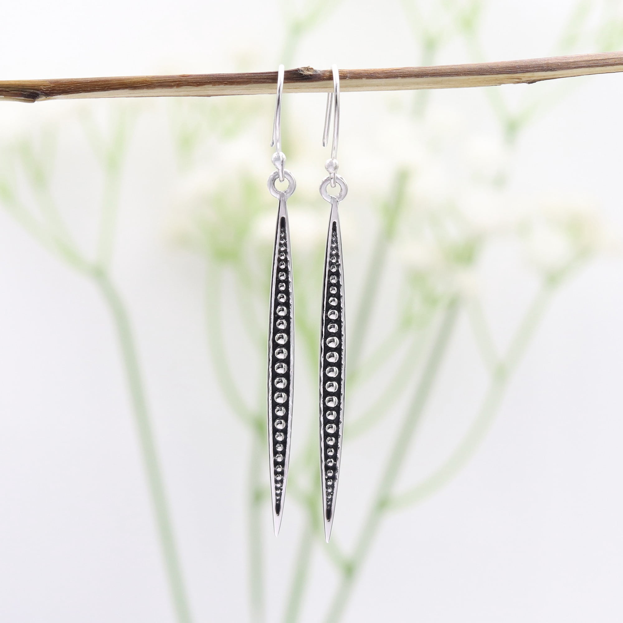 Sterling Silver Earrings Minimalist Long Dangle Earrings Drop Hanging Hook Jewelry for Woman
