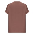thumbnail image 5 of Mittory Womens Summer Tops Casual V Neck T Shirts Petal Short Sleeve Blouses Dressy Loose Fit Tunic, 5 of 6