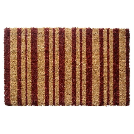 UPC 788460110896 product image for Entryways Burgundy Stripes Extra Thick Handwoven Coconut Fiber Indoor/Outdoor Do | upcitemdb.com