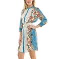 thumbnail image 4 of Nanette Nanette Lepore Womens Long Sleeve Tie Waist Mirror Print Mini Dress, 4 of 7