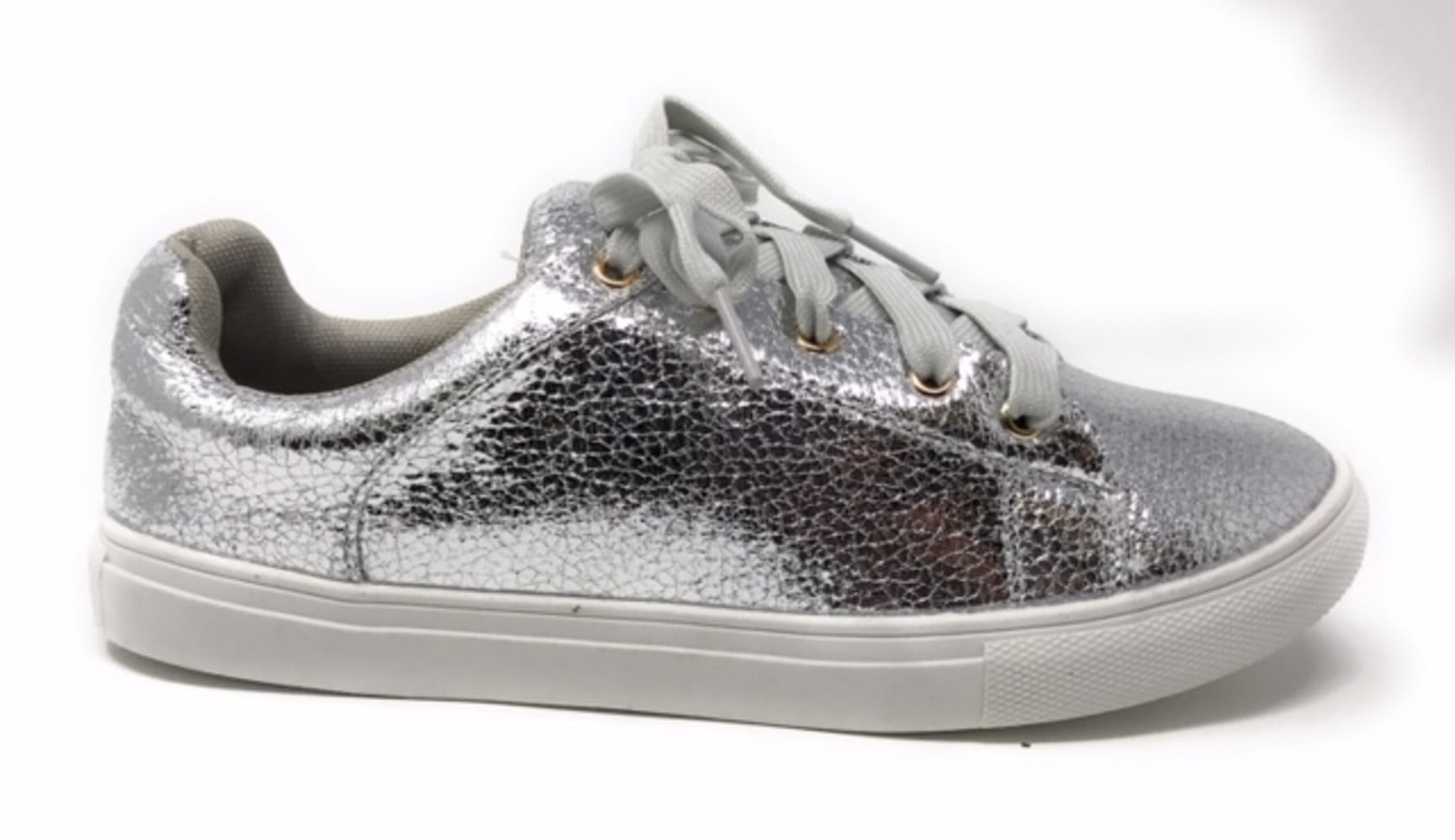 Forever Young Women's Metallic Textured Lace up Sneakers