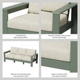 thumbnail image 4 of Better Homes & Gardens Ezra Outdoor HDPE Sofa, Green with Cream Boucle Cushions, 4 of 9