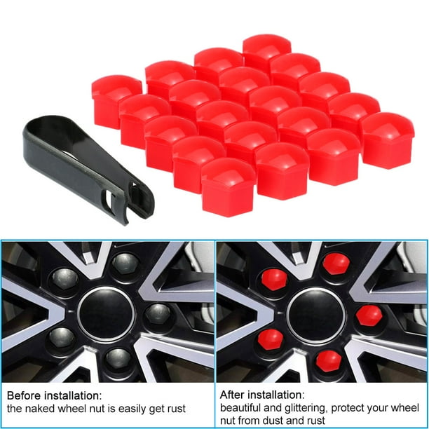 20pcs Universal 19mm Wheel Nut Covers Lug Nut Caps Screw Protector