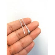 925 Sterling Silver Cuban Link Chain Necklace 20 Inches 1.8mm 3.5 g Cuban Curb Chain Necklace for Womens / Cadena Cuban Link en Plata para Mujer