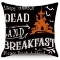 thumbnail image 4 of Fundas de almohada de Halloween 18x18 Juego de 4 fundas de almohada de truco o trato Feliz Halloween Funda de cojín de lino para sofá cama Decoración, 4 of 5