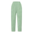 thumbnail image 4 of vigerkar Capri Pants for Women Casual Straight Leg Lounge Trousers Elastic High Waist Lightweight Comfy Soft Palazzo Pants with Pockets Mint Green, XXL, 4 of 5