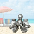 thumbnail image 7 of Nautical Salt & Pepper Shaker Set with Silver Octopus Holder - Beach Themed Decor - For Ocean and Coastal Decor Enthusiasts, 7 of 7