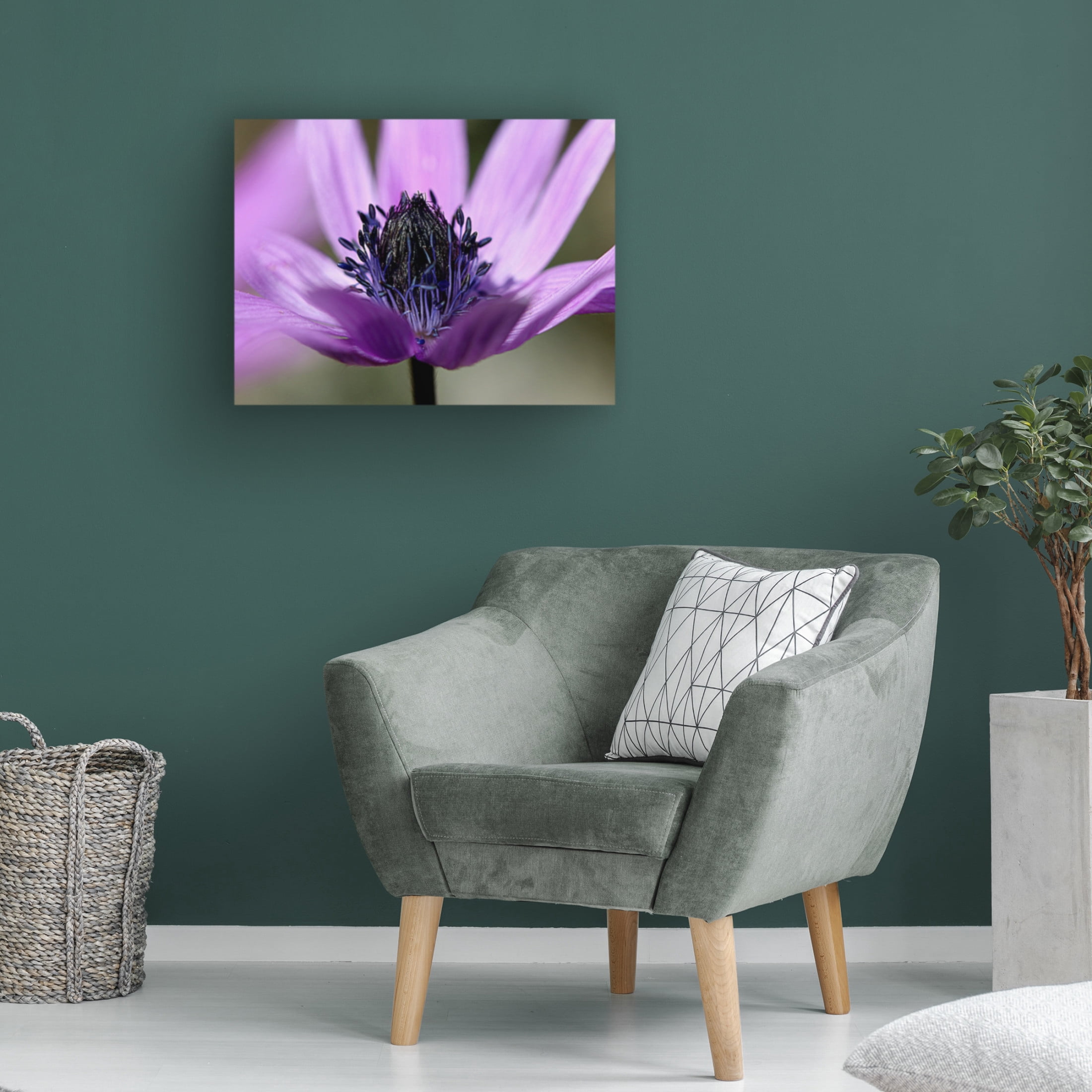 Canvas Wall Art - Renata.Ivanovic  'Violet Wild Flower' Wall Art for Living Room, Bedroom, or Office Décor by Trademark Fine Art - 24 x 18 Inches