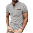 thumbnail image 1 of pstuiky camisetas para hombre, Camiseta de manga corta con cuello alto, botones y bolsillos para hombre camisetas de hombre m, 1 of 9