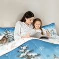thumbnail image 4 of Castle Fairy Boys Girls Cartoon Winter Snowman Snowflakes Twin Bedding Sets 7-Piece,Rustic Cottage Cabin Bedding Comforter Set Microfiber,Merry Christmas Xmas Breathable Sheet Sets, 4 of 8