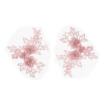Uxcell 2 Pcs Flower Lace Appliques 3D Embroidery Lace Patch Sewing Addition Embellishments for Wedding Bridal Dress Clothes DIY Crafts Accessories Lace Decoration, Dark Pink (20cm)