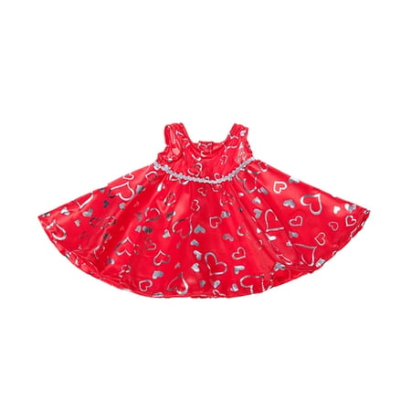 Dressed Teddy Bear - Red & Silver Dress Teddy Bear Clothes Outfit Fits Most 14