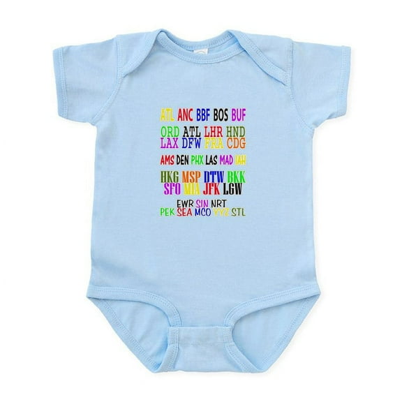 CafePress - Airport Code Infant Bodysuit - Baby Light Bodysuit, Size Newborn - 24 Months