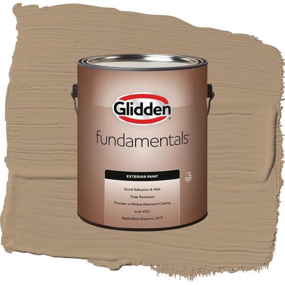 Glidden Fundamentals Sauteed Mushroom Flat Exterior Paint and Primer, 1 Gallon
