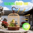 thumbnail image 2 of Voice Activated Chirping Bird Toy with LED Lights, Interactive Fluttering Parrot Birdcage for Toddlers, Home Decor, 2 of 7