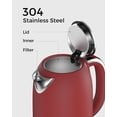 thumbnail image 4 of LONGDEEM 1.7L Electric Tea Kettle, 1500W Fast Heating, Stainless Steel, Auto Shut-Off, Red, 4 of 7