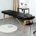 thumbnail image 2 of Alden Design 3 Section Wooden Portable Massage Table for Beauty , Black, 2 of 10