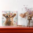 thumbnail image 2 of 7.78in Square Artistic Wall Clock Dual-Purpose Tabletop & Hanging Decor Silent Non-Ticking Clocks for Home Office Small Highland Cattle, 2 of 7