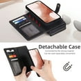 thumbnail image 6 of Dteck Wallet Case for Samsung Galaxy S24 Case 2024 , Protective PU Leather Zipper Purse 2 in 1 Detachable Magnetic Case with Crossbody Shoulder Wristlet Strap 13 Card Holder for Samsung S24,Black, 6 of 8