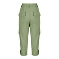 thumbnail image 5 of vigerkar Cargo Capri Pants Women High Waisted Elastic Capris Trousers Cropped Pants with Pockets Casual Work Clothes (Green, XXL), 5 of 5
