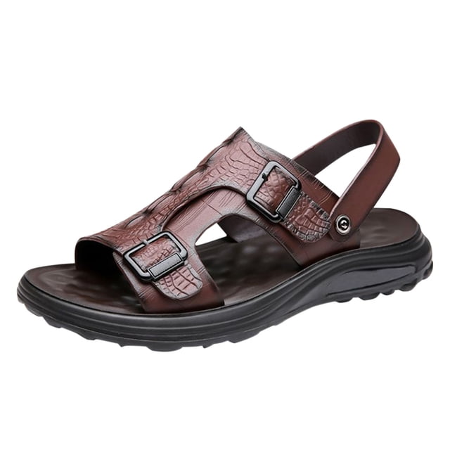 Brown Mens Sandals Integrated Design Breathable Non Slip Soft Sole Thick Sole For Casual Wear And Outdoor Use In Spring Summer Seasons Size 39