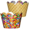 Ice Cream Party Decorations - 36 Cupcake Wrappers Rainbow Sprinkles | Baby Sprinkle Decorations, Donut Party Supplies, Waffle Cone Holder, Ice Cream Bowls, Cute Baking Supplies,