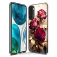 thumbnail image 3 of MUNDAZE Motorola One 5G Étui de Téléphone Double Couche Marbre Doré Élégant Roses Rouges, 3 of 6
